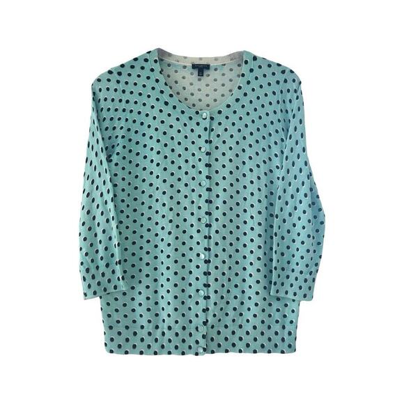 Talbots Sweaters - Talbots Polka Dot Button Down Cardigan Sz Large Petite